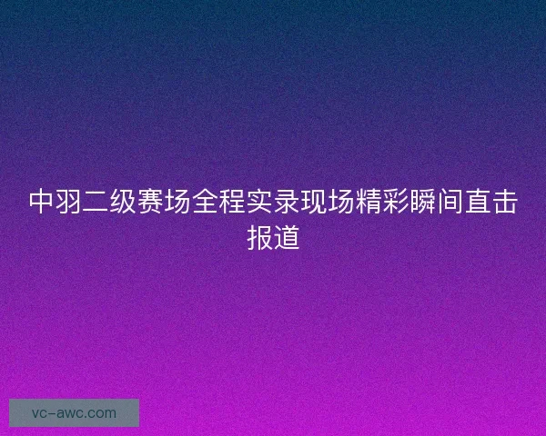 中羽二级赛场全程实录现场精彩瞬间直击报道